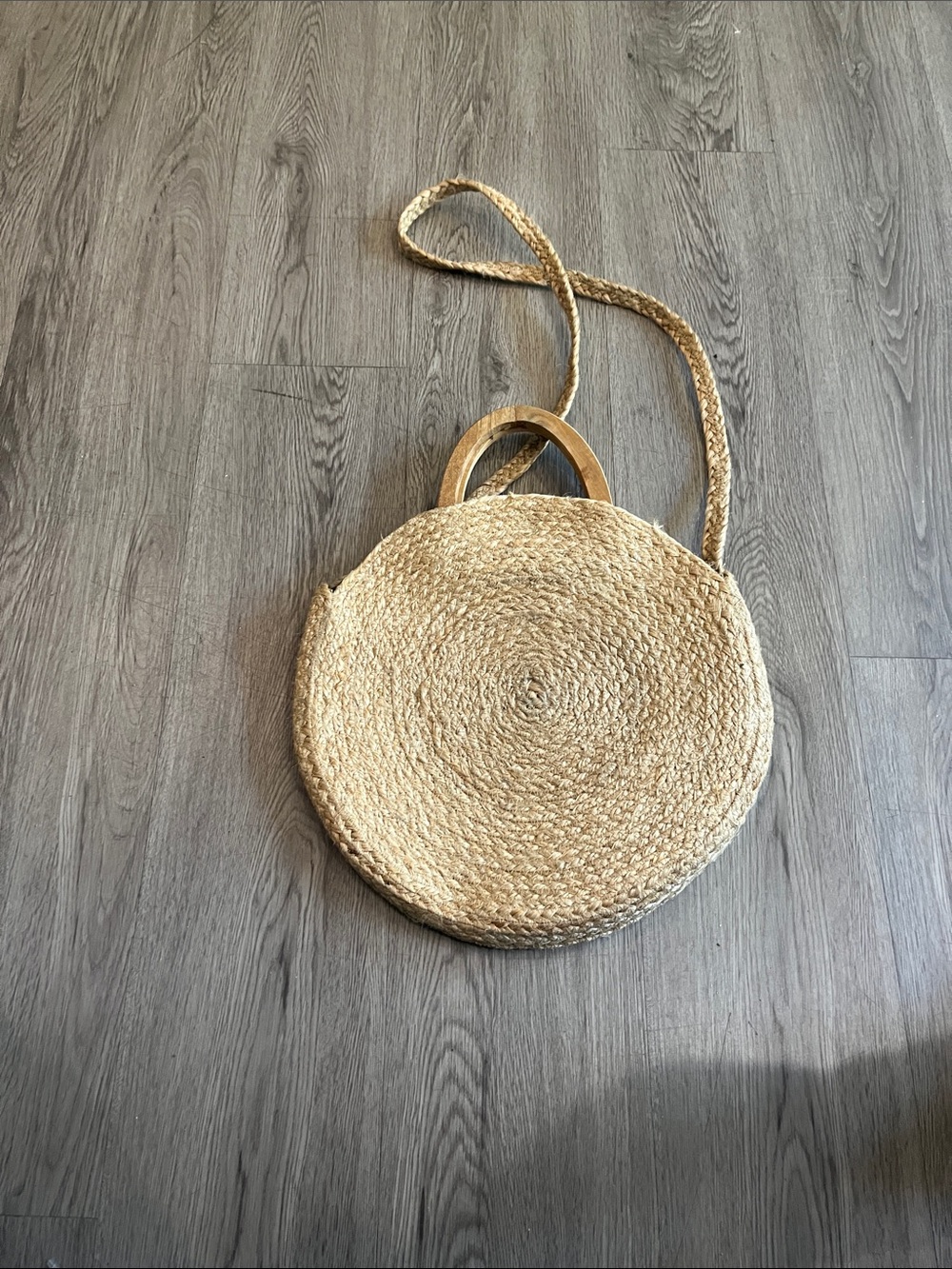 Woven Round Straw Shoulder Bag in Natural - Unbranded vintage 🥰 - Picture 2 of 3